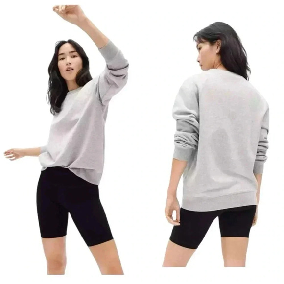EVERLANE | The Unisex French Terry Crew Sweatshirt in Heathered Grey Size S - Picture 3 of 9